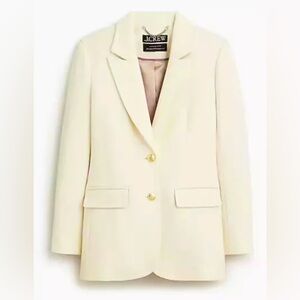 J. Crew Blazer-Jacket Italian Double Cloth Wool Blend in Vintage White size 10